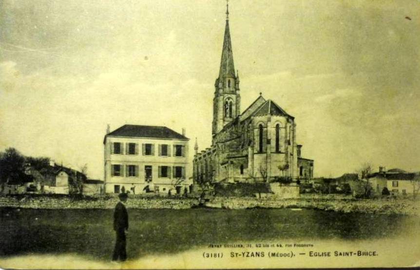 Nhà thờ làng Saint-Yzans-de-Médoc – quê hương Château Fleur La Mothe (bưu ảnh xưa)