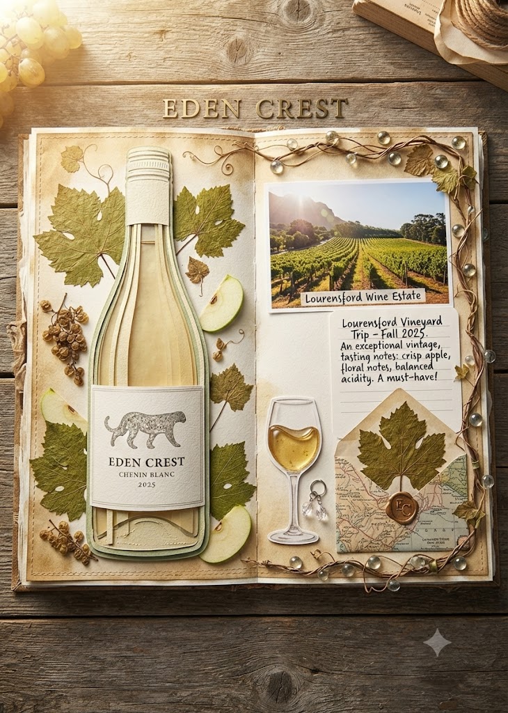 Chai Eden Crest Chenin Blanc trong cuốn nhật ký vườn nho